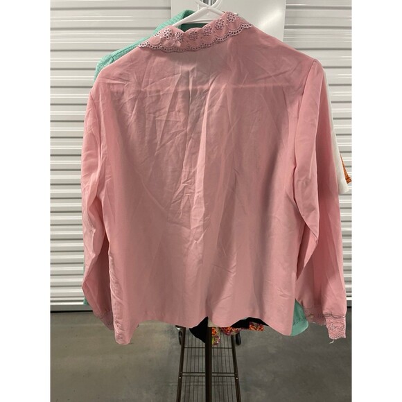 Lee Mar Vintage Pink Long Sleeve Button-Up Top, Size Large - Picture 4 of 4
